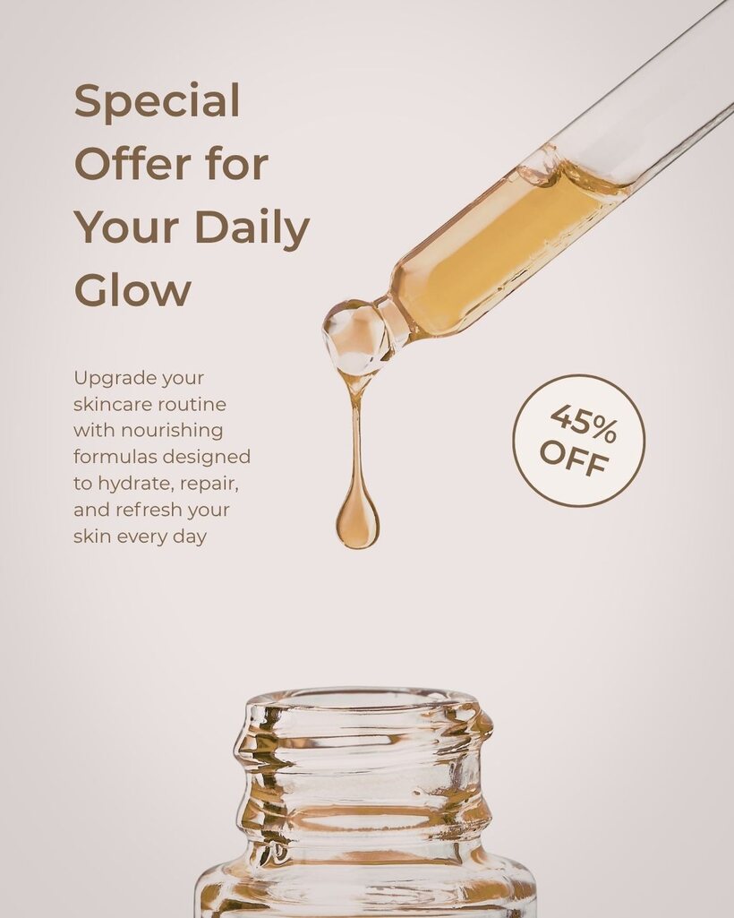 A special offer for your daily glow — nourishing formulas that hydrate, repair & refresh. ✨